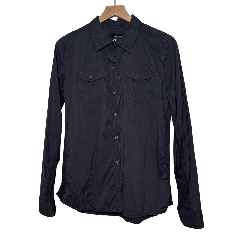 Marmot Womens Gray Long Sleeve Button Down‎ Hiking Shirt Stretch Size Large